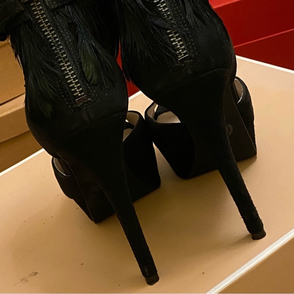 Michael Kors Vasha Suede Platform Open Toe Heels Size 5.5 - Picture 11 of 14